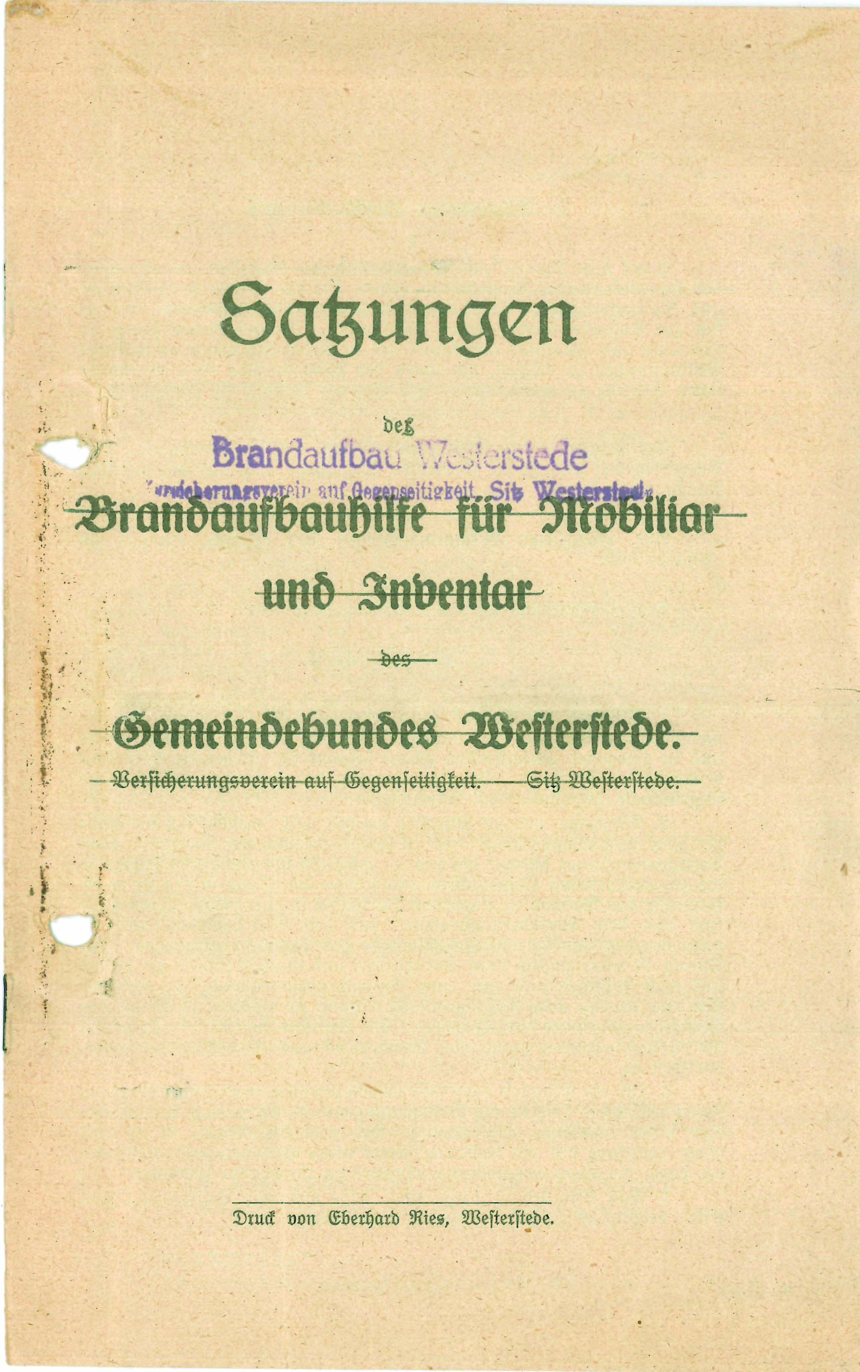 Erste Satzung